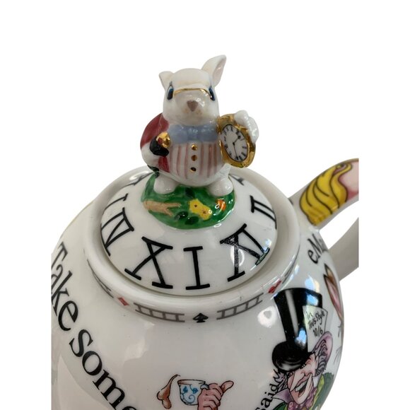 Alice In Wonderland Large Ceramic Teapot With Rabbit Lid By Cardew Design 8797 - Picture 2 of 8
